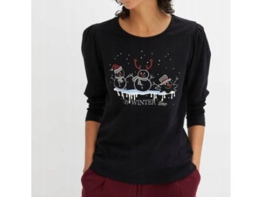 B.P.C bluzka czarna z dżetami świąteczna r.36/38