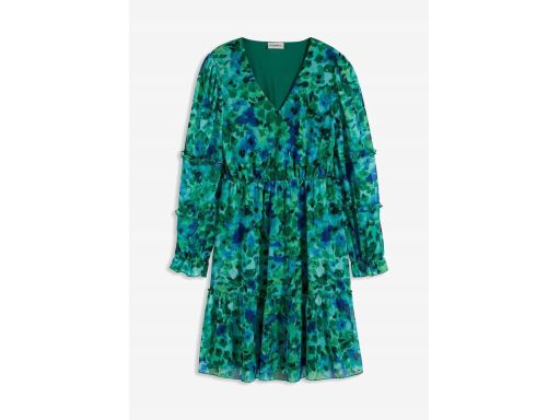 B.P.C sukienka szyfonowa zielona we wzory ^40/42