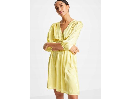 B.P.C sukienka satynowa we wzory żółta ^42