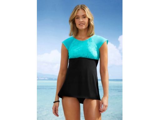 B.P.C długie tankini czarno-turkusowe ^40
