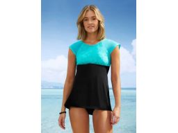 B.P.C długie tankini czarno-turkusowe ^40