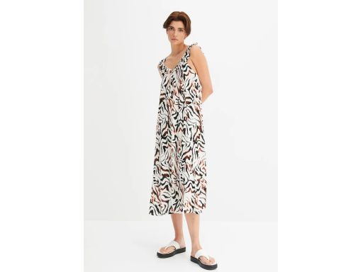 B.P.C sukienka midi z lekkiej krepy wzór zebry 50
