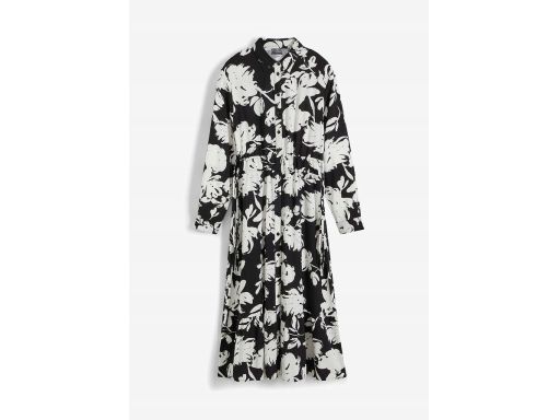 B.P.C midi sukienka czarna w duże kwiaty ^42