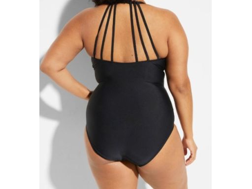 B.P.C kostium kąpielowy czarny z paskami na plecach 40.