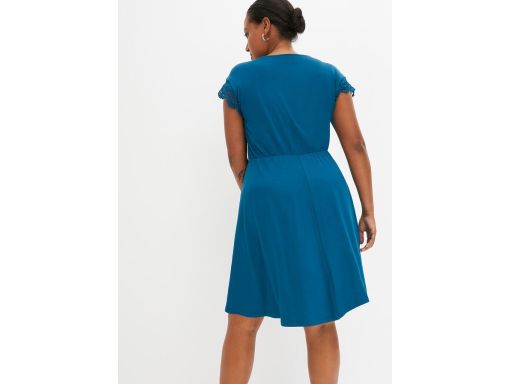 B.P.C morska sukienka z wiskozy z koronką r.40/42