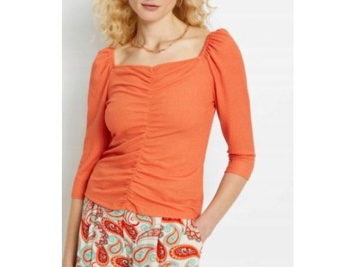 B.P.C bluzka pomarańczowa z marszczeniami r.48/50