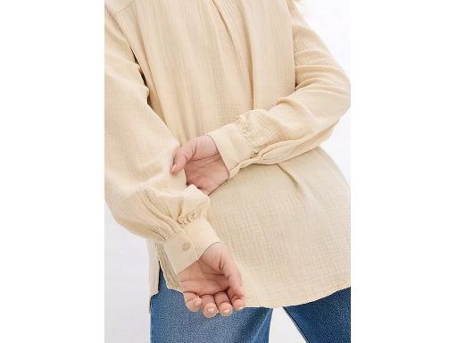 B.P.C długa bluzka koszulowa muślinowa beżowa 42.