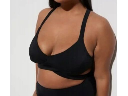 B.P.C bikini bustier wiązane czarne z figami 38.