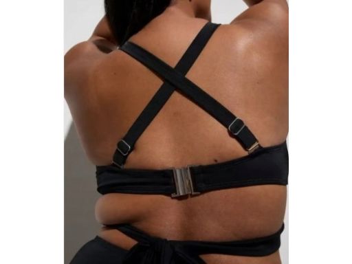 B.P.C bikini bustier wiązane czarne z figami 38.