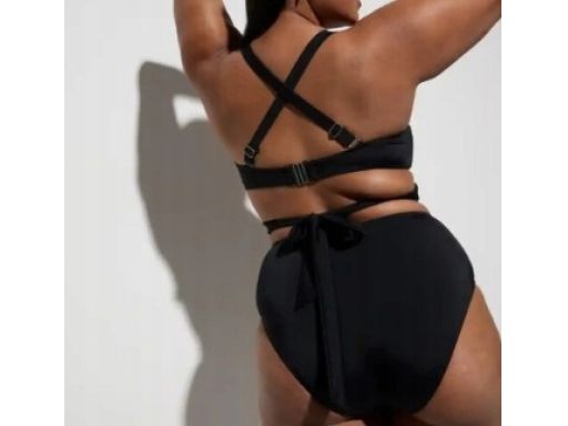 B.P.C bikini bustier wiązane czarne z figami 38.