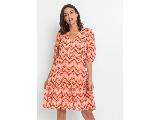 B.P.C sukienka szyfonowa z nadrukiem r.36