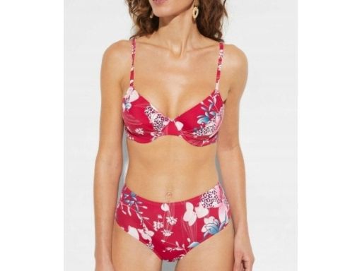 B.P.C bikini ciemnoróżowe we wzory na fiszbinach r.40(80B)