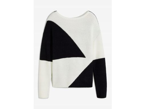 B.P.C sweter czarno-biały z dekoracyjnym wycięciem na plecach 40/42.