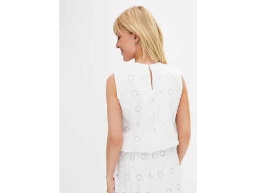 B.P.C top biały z haftem ażurowym bawełniany ^46