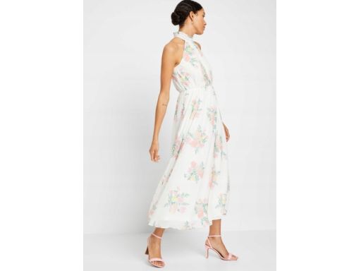 B.P.C długa sukienka szyfon kwiaty ^48