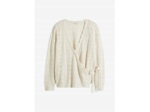 B.P.C sweter kopertowy ażurowy beżowy ^40/42