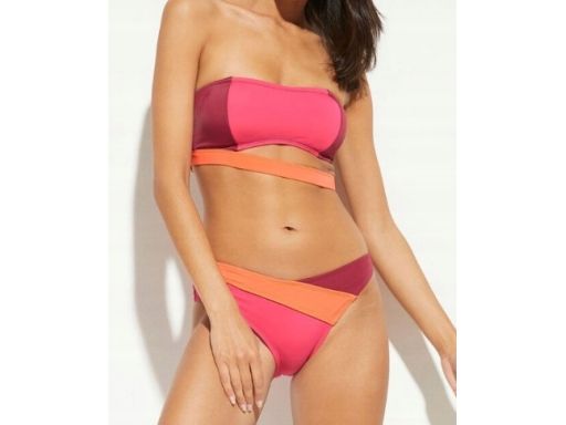 B.P.C biustonosz bikini różowo-pomarańczowy bandeau r.36