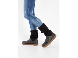 B.P.C kozaki ze skóry naturalnej ze skarpetową cholewką czarne 39.