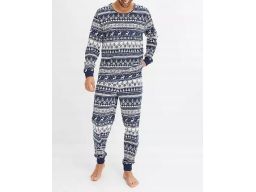 B.P.C piżama męska granatowo-biała we wzory r.XXL