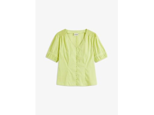 B.P.C bluzka zielona limonka z marszczeniami r.44