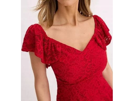 B.P.C sukienka czerwona koronkowa r.38