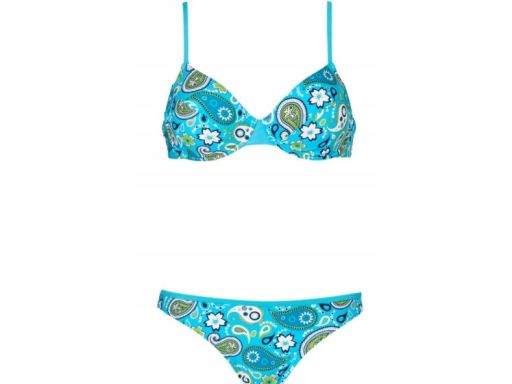 B.P.C miękkie bikini na fiszbinach i figi niebieskie we wzory 42 (80C)