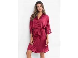 B.P.C kimono bordowe szlafrok sexi ^32/34