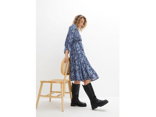 B.P.C sukienka indygo niebieska moro r.38
