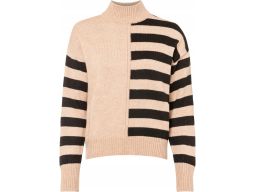 B.P.C sweter damski w paski beżowo-czarny r.48/50