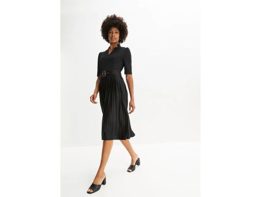 B.P.C sukienka plisowana czarna midi r.36/38