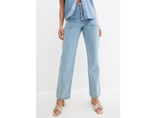 B.P.C jeansy o prostym kroju niebieski wysoki stan ^50