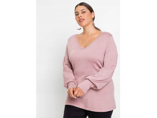 B,P.C sweterek z balonowymi rękawami brudny pudrowy róż ^36/38
