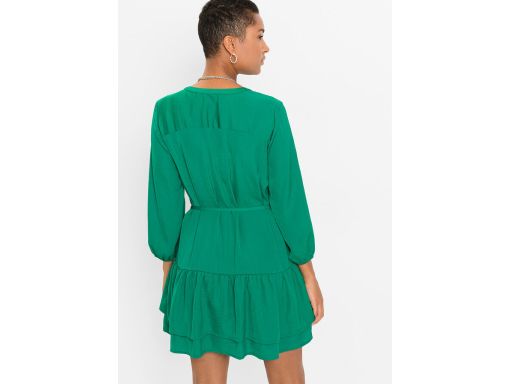 B.P.C zielona sukienka satynowa koszulowa ^44