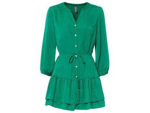 B.P.C zielona sukienka satynowa koszulowa ^44