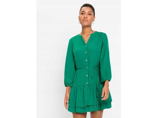 B.P.C zielona sukienka satynowa koszulowa ^44