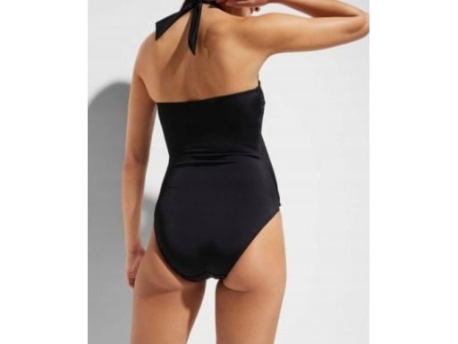 B.P.C kostium jednoczęściowy czarny z wiązaniem na szyi r.40