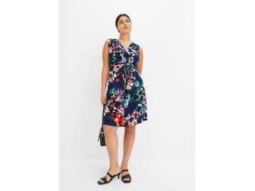 B.P.C sukienka wielokolorowa z nadrukiem z przewiązaniem ^36/38