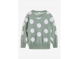 B.P.C sweter miętowy w białe grochy 40/42.