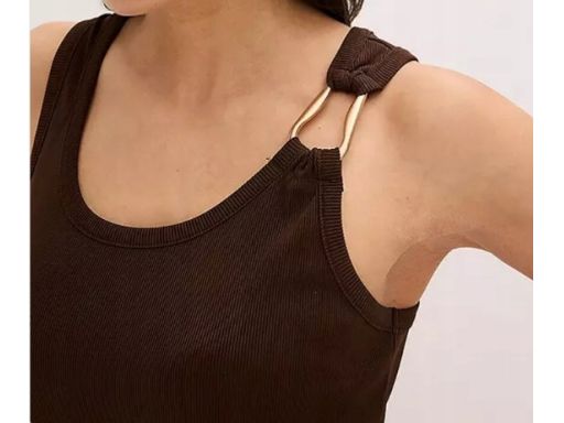 B.P.C top czekoladowy ze złotym zdobieniem na ramiączku r.44/46