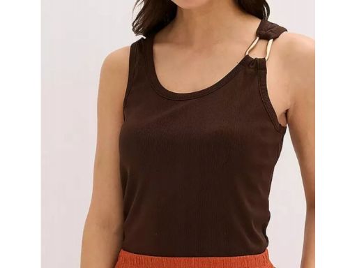 B.P.C top czekoladowy ze złotym zdobieniem na ramiączku r.44/46