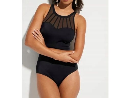 B.P.C. kostium kąpielowy modelujący czarny z siateczką 38.