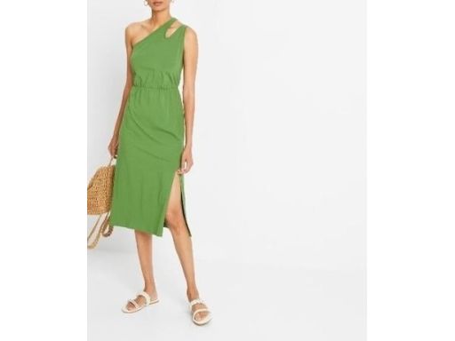 B.P.C zielona sukienka asymetryczna sexi 44/46.