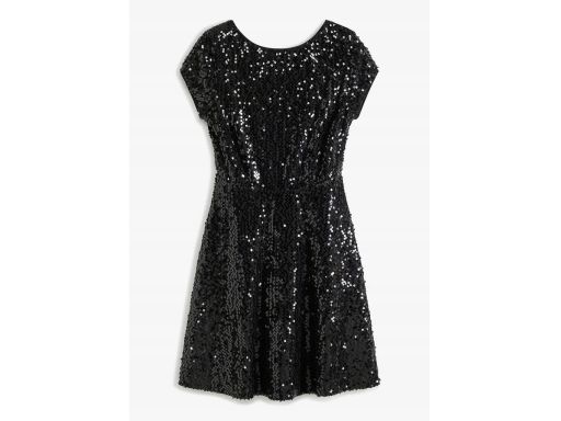 B.P.C sukienka cekinowa czarna z dekoltem z tyłu ^44/46