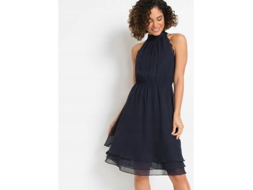 B.P.C sukienka granat z koronką 36.