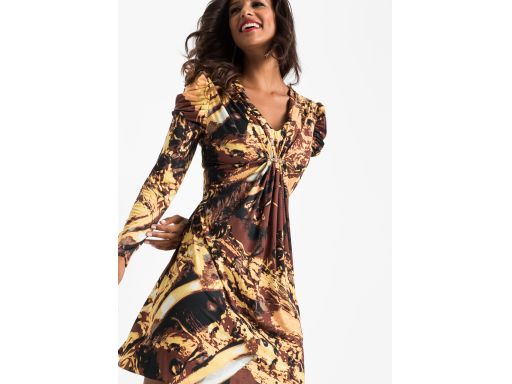 B.P.C Sukienka marszczona wielokolorowa *48/50