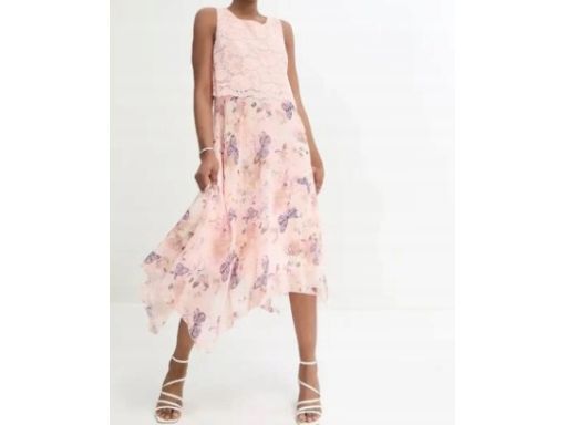 B.P.C sukienka 2w1 asymetryczna z koroną w motyle 40.