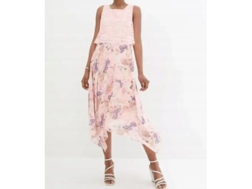 B.P.C sukienka 2w1 asymetryczna z koroną w motyle 40.