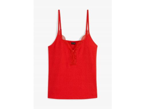 B.P.C czerwony top z koronką ^40/42