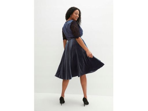 B.P.C. czarna sukienka ludowa w cętki leoparka z faktuchem z siateczki