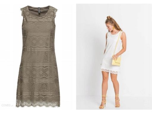 AA5991 koronkowa sukienka khaki 36/38.